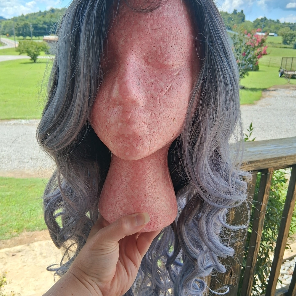 Stylish Ombre Gray and Blue Wig